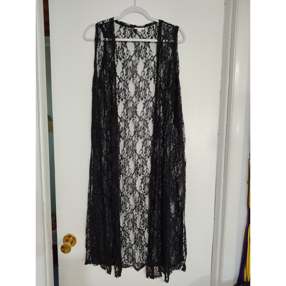 LuLaRoe Shift/Duster‎ Ladies M Black Lace Evening Lightweight Sexy Sleeveless
